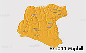 Political 3D Map of Luau, single color outside