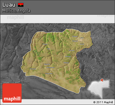 Satellite 3D Map of Luau, darken, desaturated