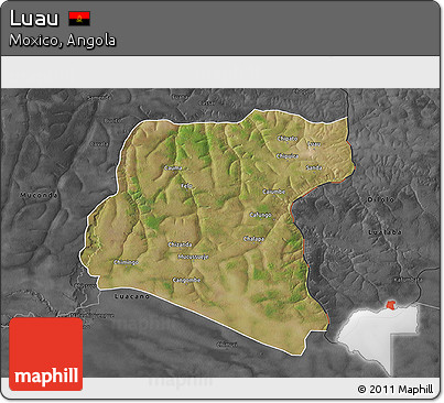 Satellite 3D Map of Luau, darken, desaturated