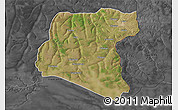 Satellite 3D Map of Luau, darken, desaturated