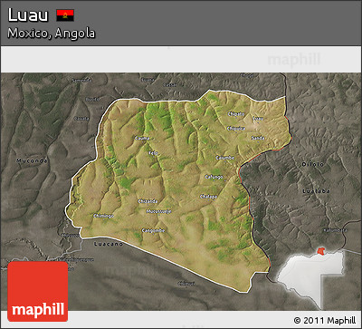 Satellite 3D Map of Luau, darken, semi-desaturated