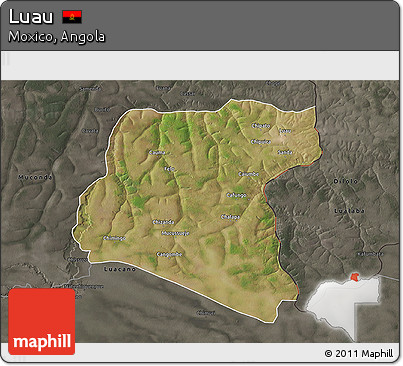 Satellite 3D Map of Luau, darken, semi-desaturated