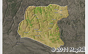 Satellite 3D Map of Luau, darken, semi-desaturated