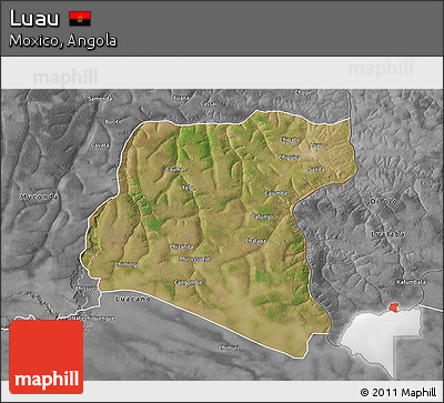 Satellite 3D Map of Luau, desaturated
