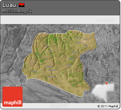 Satellite 3D Map of Luau, desaturated