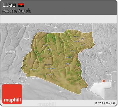 Satellite 3D Map of Luau, lighten, desaturated