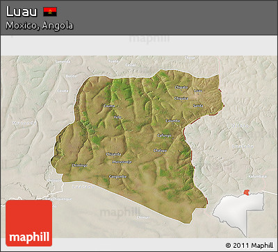 Satellite 3D Map of Luau, lighten