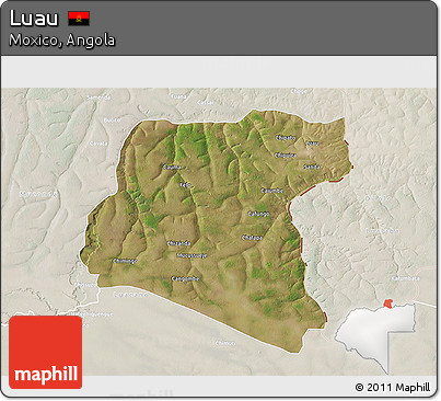 Satellite 3D Map of Luau, lighten