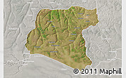 Satellite 3D Map of Luau, lighten, semi-desaturated