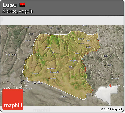 Satellite 3D Map of Luau, semi-desaturated
