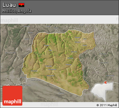 Satellite 3D Map of Luau, semi-desaturated