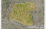 Satellite 3D Map of Luau, semi-desaturated