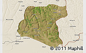 Satellite 3D Map of Luau, shaded relief outside