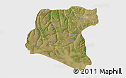 Satellite 3D Map of Luau, single color outside