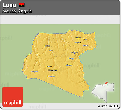 Savanna Style 3D Map of Luau, single color outside