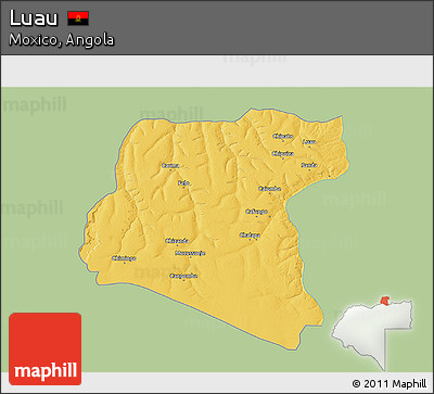 Savanna Style 3D Map of Luau, single color outside