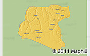 Savanna Style 3D Map of Luau, single color outside