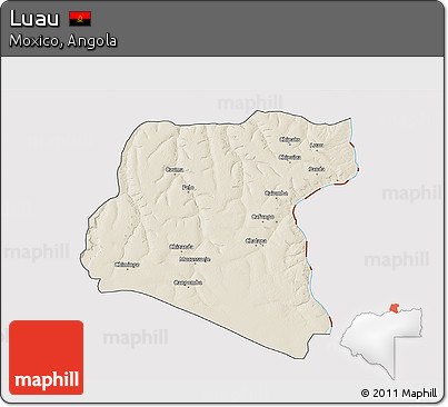 Shaded Relief 3D Map of Luau, cropped outside