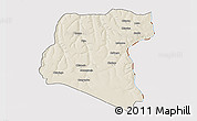 Shaded Relief 3D Map of Luau, cropped outside