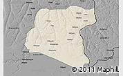 Shaded Relief 3D Map of Luau, darken, desaturated