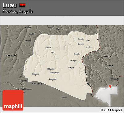 Shaded Relief 3D Map of Luau, darken
