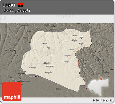 Shaded Relief 3D Map of Luau, darken