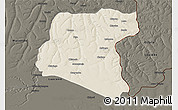 Shaded Relief 3D Map of Luau, darken
