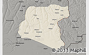 Shaded Relief 3D Map of Luau, darken, semi-desaturated