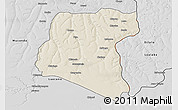 Shaded Relief 3D Map of Luau, desaturated