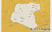 Shaded Relief 3D Map of Luau, physical outside
