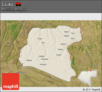 Shaded Relief 3D Map of Luau, satellite outside