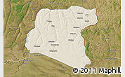 Shaded Relief 3D Map of Luau, satellite outside