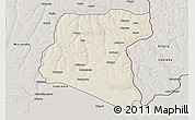 Shaded Relief 3D Map of Luau, semi-desaturated