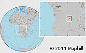 Gray Location Map of Luau, within the entire country