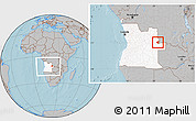 Gray Location Map of Luau, highlighted country, within the entire country, hill shading