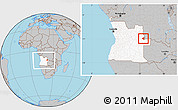 Gray Location Map of Luau, highlighted country, within the entire country