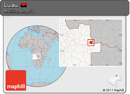 Gray Location Map of Luau, highlighted country