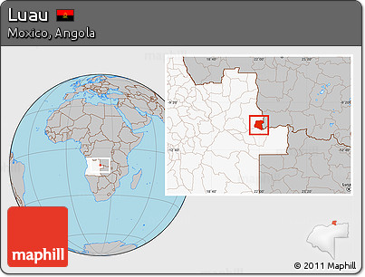 Gray Location Map of Luau, highlighted country