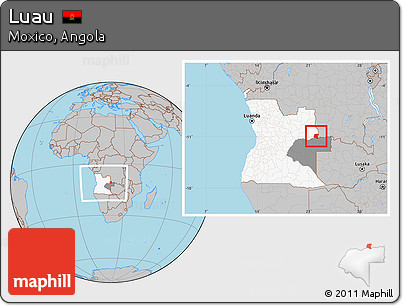 Gray Location Map of Luau, highlighted country, highlighted parent region, within the entire country
