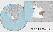 Gray Location Map of Luau, highlighted country, highlighted parent region, within the entire country, hill shading