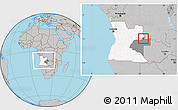 Gray Location Map of Luau, highlighted country, highlighted parent region, within the entire country