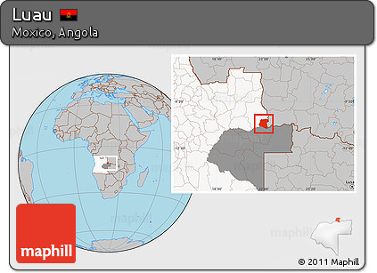 Gray Location Map of Luau, highlighted country, highlighted parent region