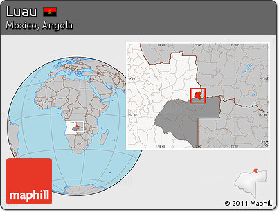 Gray Location Map of Luau, highlighted country, highlighted parent region