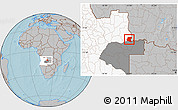 Gray Location Map of Luau, highlighted country, highlighted parent region, hill shading