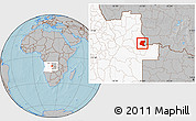 Gray Location Map of Luau, highlighted country, hill shading