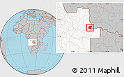 Gray Location Map of Luau, highlighted country