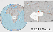 Gray Location Map of Luau, highlighted parent region, hill shading
