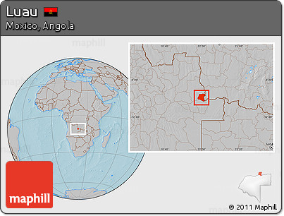 Gray Location Map of Luau, hill shading