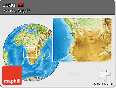Physical Location Map of Luau, within the entire country