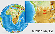 Physical Location Map of Luau, within the entire country
